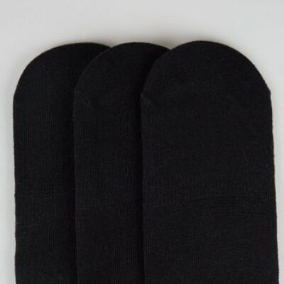 Girls 3 Pack Black Invisible Socks